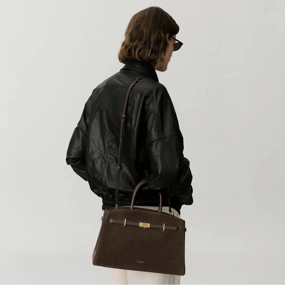 Demellier The Midi Hudson  Mocha Suede & Mocha Smooth - Picture 3 of 9